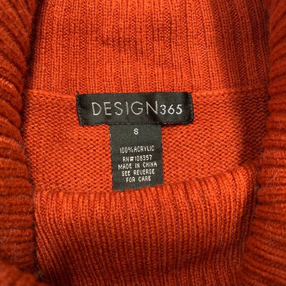 Design365 Orange Rust Cowl-Neck Short Sleeve Sweater w Buttons Womens Size Small - Picture 4 of 9